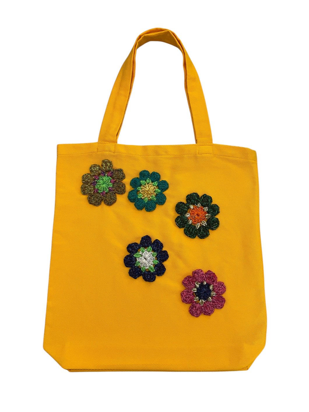 Borsa in tessuto con applicazioni