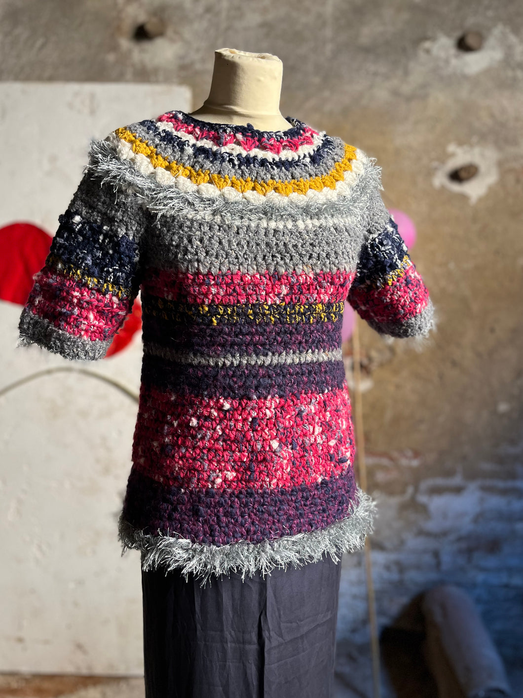 Top uncinetto in lana